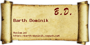 Barth Dominik névjegykártya